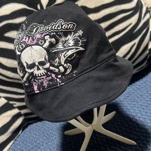 Harley Davidson black Skull hat black